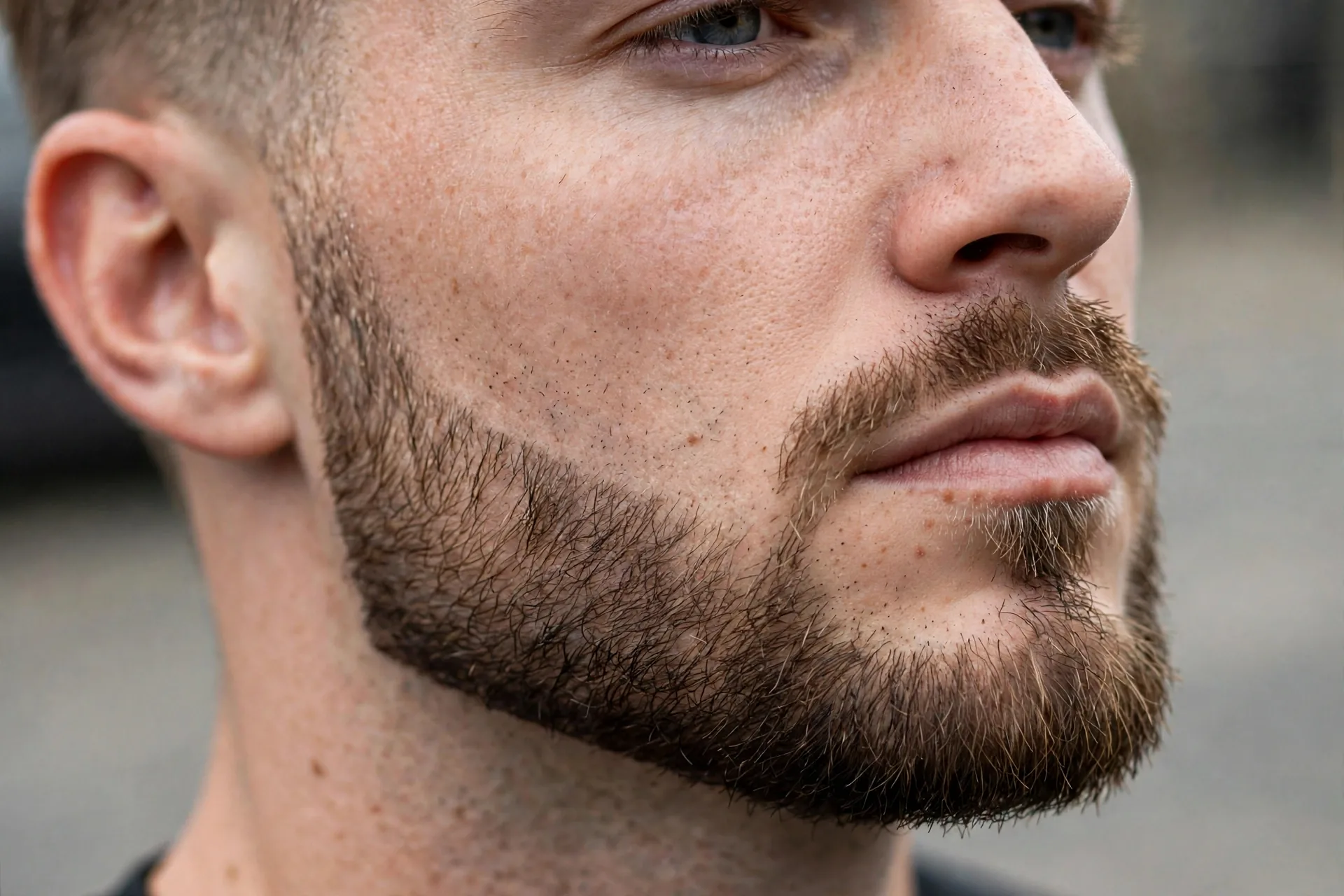 Sharp beard line up detail Stoke barber