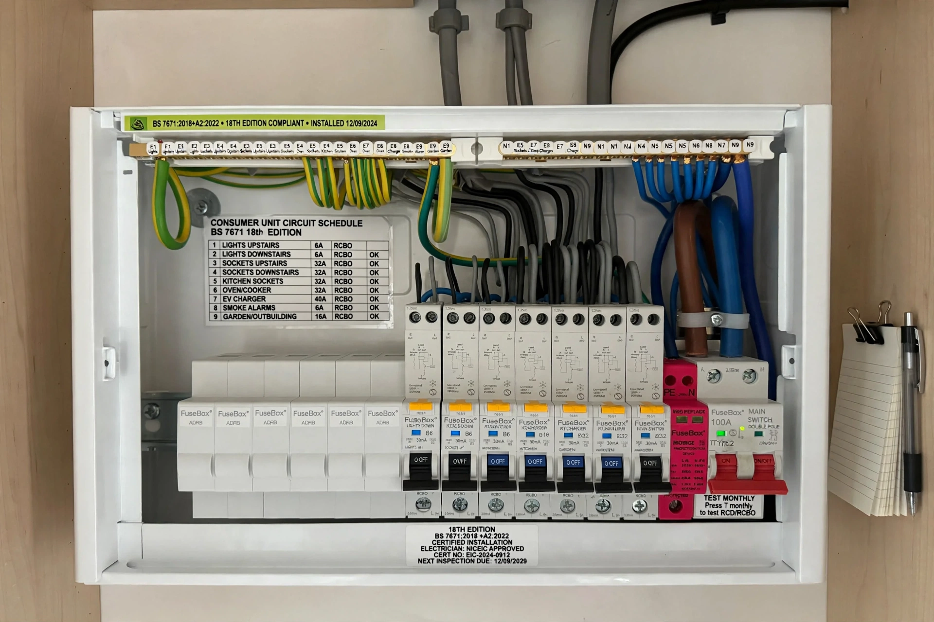 New consumer unit tidy wiring 18th edition